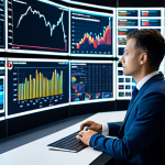 A professional male business analyst, fully clothed in a modest suit, seated in a futuristic data control room. He is looking at multiple large, transparent screens displaying complex, vibrant data visualizations, interconnected customer journey maps, and subtle AI-driven insights. One screen shows a natural interaction with an intelligent chatbot. The environment is clean, bright, and symbolizes seamless digital integration. Perfect anatomy, correct proportions, well-formed hands, natural body proportions, professional dress, appropriate attire, safe for work, high-resolution, professional photography, appropriate content, family-friendly.