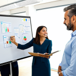 Workplace Learning and Innovation**

"A diverse group of colleagues participating in a workshop in a bright, modern office in Madrid. They are collaborating on a digital whiteboard, discussing innovative ideas. Everyone is fully clothed in professional attire, appropriate for a modern Spanish workplace. The scene emphasizes collaboration, teamwork, and a culture of continuous learning. Safe for work, family-friendly, professional setting, perfect anatomy, correct proportions, well-formed hands, proper finger count, natural body proportions, modest clothing."

**