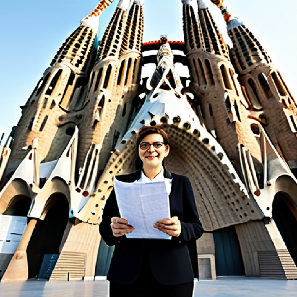 디지털 경영 - A Barcelona Architect**

"A professional female architect, fully clothed in stylish and modest busin...