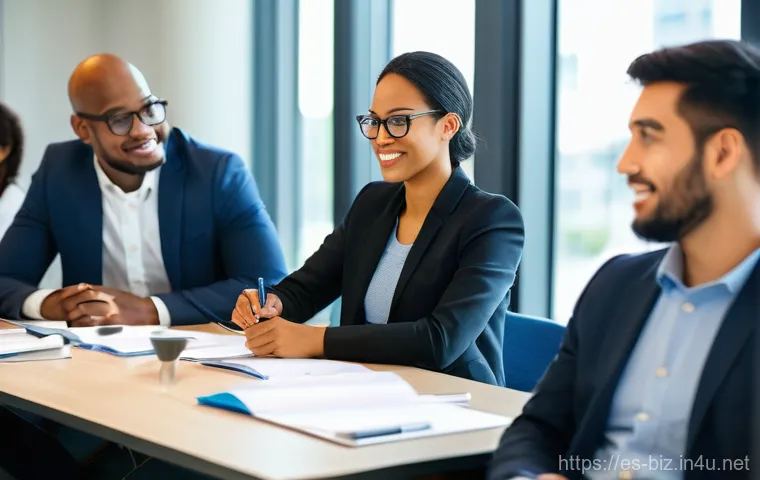 직원 동기 부여 - **Prompt:** A vibrant, modern office scene filled with a diverse team of professionals in their 20s ...