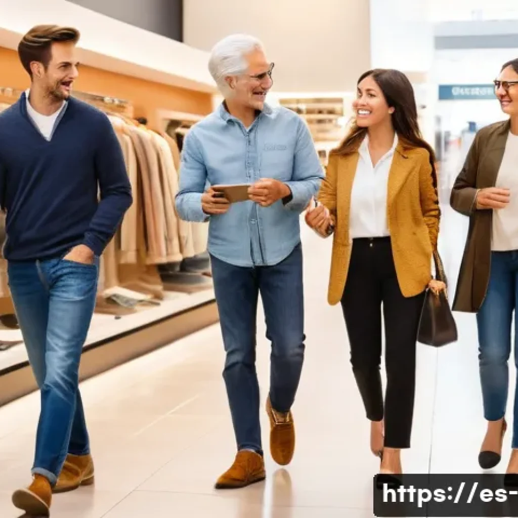 가격 결정 이론 - " Shoppers of various ages (all fully clothed in casual, tasteful attire) are browsing, some holding...