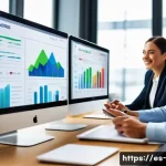 Home 23 마케팅 성과 평가 - A detailed, modern office scene showing a diverse team of marketing professionals collaborating arou...