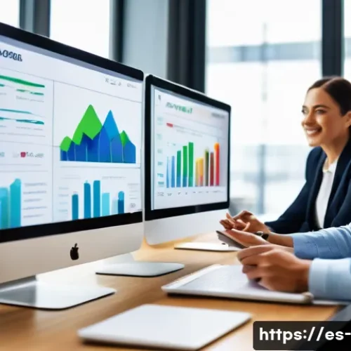 Home 17 마케팅 성과 평가 - A detailed, modern office scene showing a diverse team of marketing professionals collaborating arou...