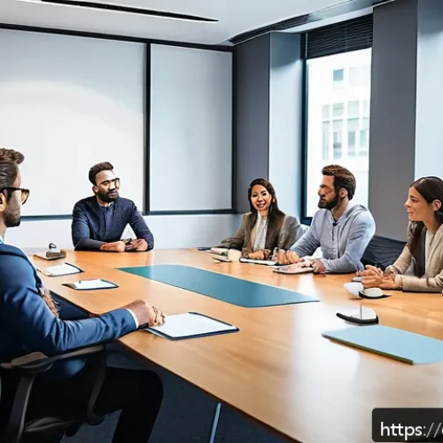 조직 커뮤니케이션 - A modern office setting showing a diverse group of professional adults engaged in a transparent and ...
