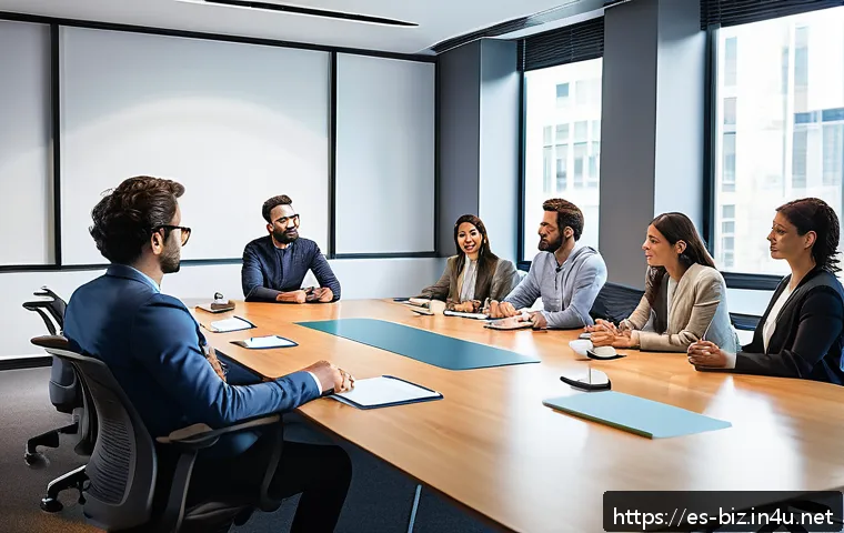 조직 커뮤니케이션 - A modern office setting showing a diverse group of professional adults engaged in a transparent and ...